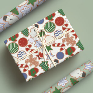 Cute Cartoon Christmas Sugar Cookie Wrapping Paper Sheet