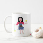 cute cartoon cleaning lady big face mug
