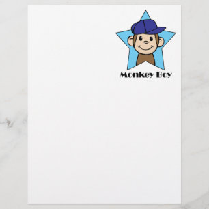 Cute Cartoon Clip Art Happy Monkey in Star w Hat