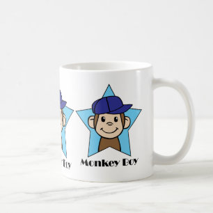 Cute Cartoon Clip Art Happy Monkey in Star w Hat Coffee Mug