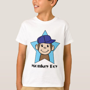 Cute Cartoon Clip Art Happy Monkey in Star w Hat T-Shirt