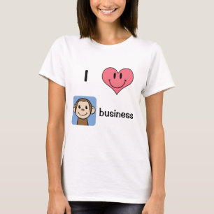 Cute Cartoon Clip Art I Heart Love Monkey Business T-Shirt