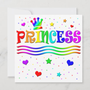 Cute Cartoon Clip Art Princess Girl Baby Shower Invitation