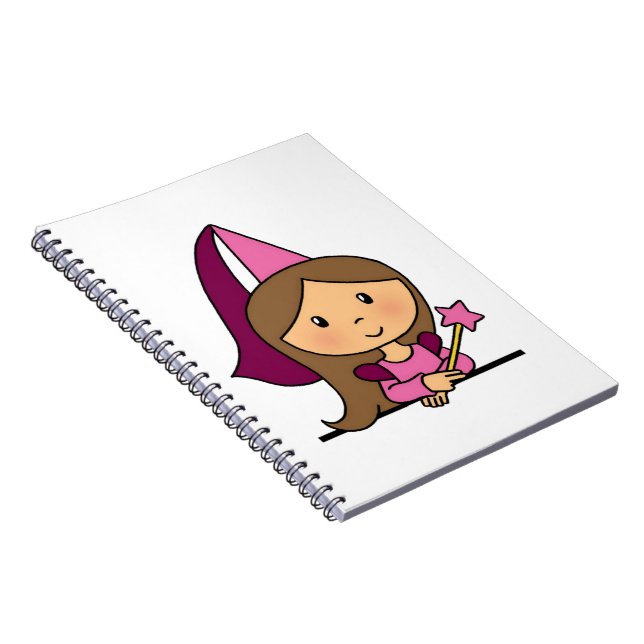 Cute Cartoon Clip Art Princess in a Pink Dress Notebook (Right Side)