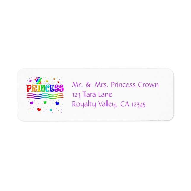 Cute Cartoon Clip Art Rainbow Princess Tiara (Front)