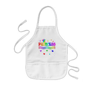 Cute Cartoon Clip Art Rainbow Princess Tiara Kids Apron