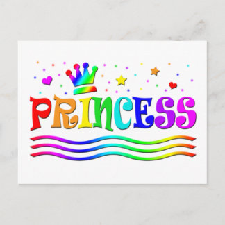 Cute Cartoon Clip Art Rainbow Princess Tiara Postcard