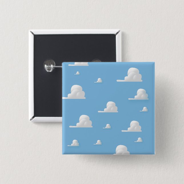 Cute cartoon cloud pattern 15 cm square badge (Front & Back)