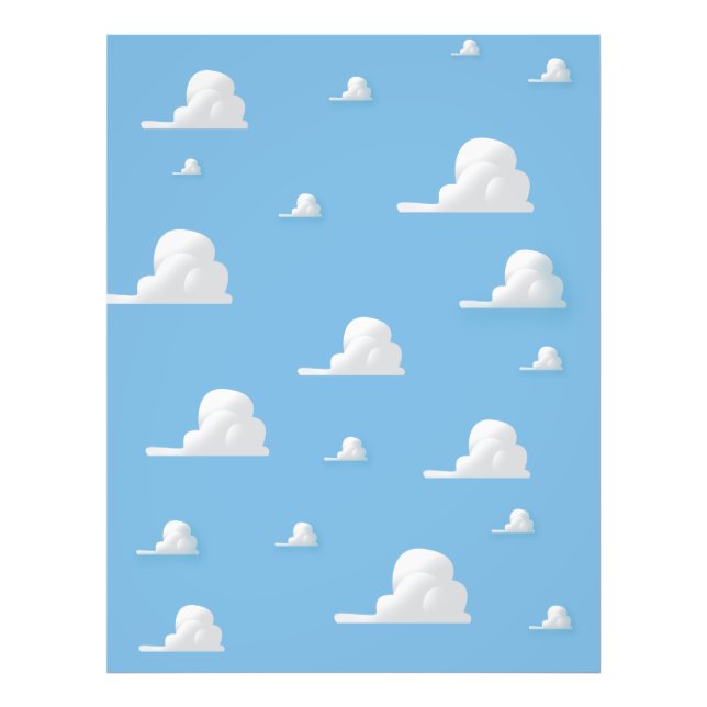Cute cartoon cloud pattern photo print (Front)