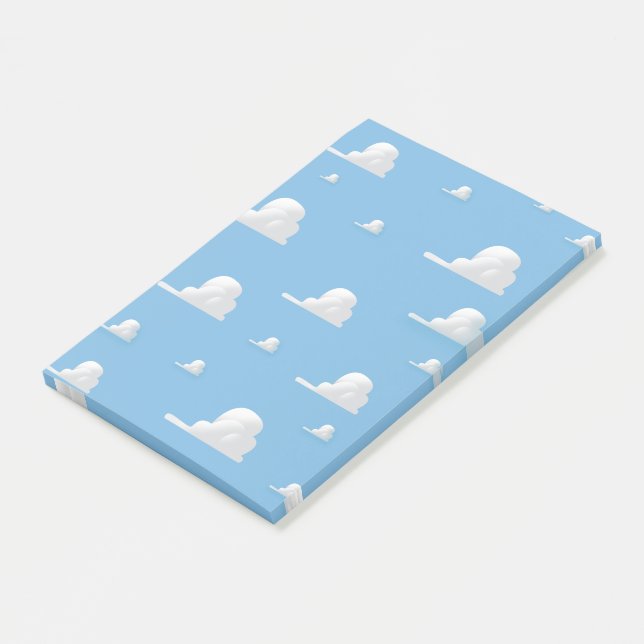 Cute cartoon cloud pattern post-it notes (Angled)