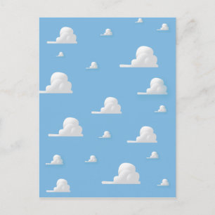 Cute cartoon cloud pattern postcard