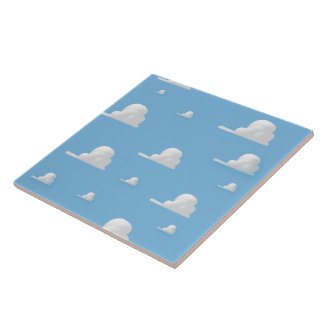 Cute cartoon cloud pattern tile