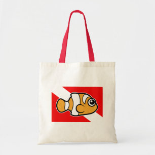 Cute Cartoon Clownfish Dive Flag Tote Bag