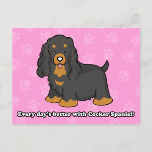 Cute Cartoon Cocker Spaniel Postcard
