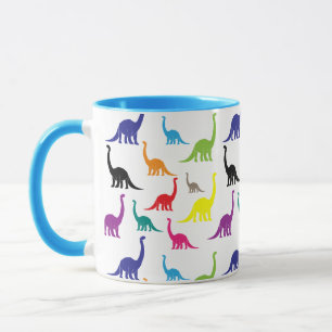 Cute Cartoon Colourful Dinosaur Pattern Jurassic Mug