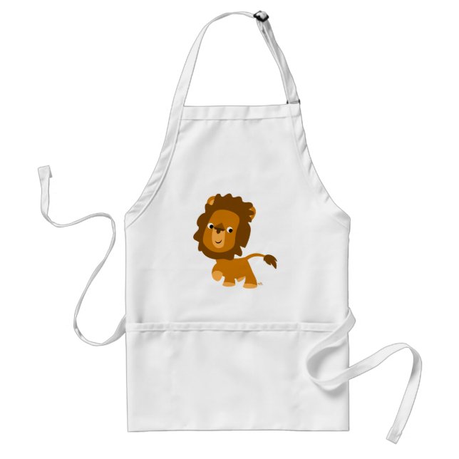Cute Cartoon Content Lion Apron (Front)