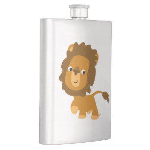 Cute Cartoon Content Lion Classic Flask