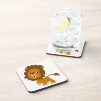 Cute Cartoon Content Lion Coasters Set