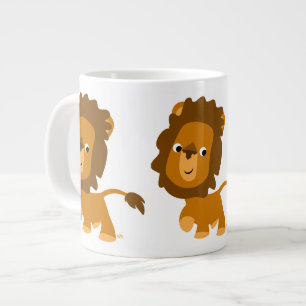 Cute Cartoon Content Lion Jumbo Mug