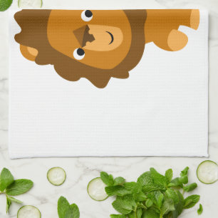 Cute Cartoon Content Lion Kitchen Towel