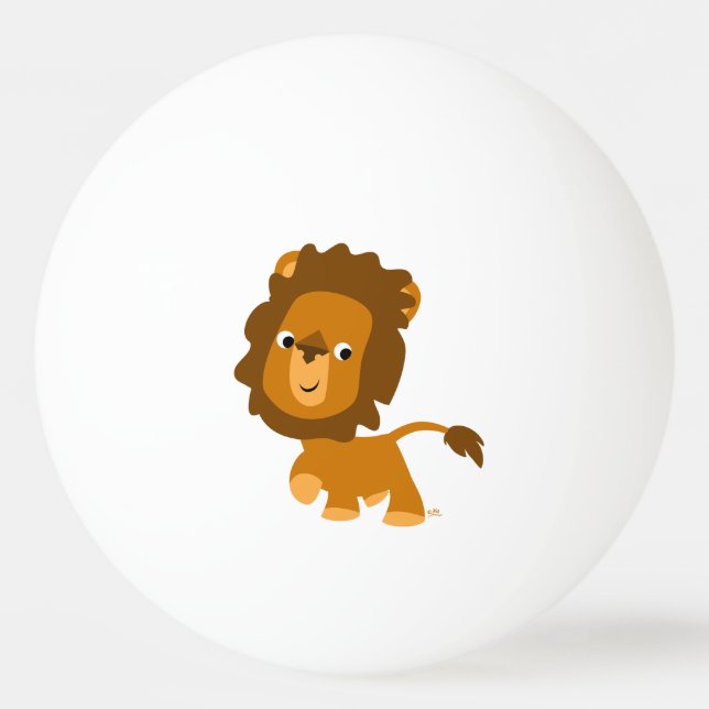 Cute Cartoon Content Lion Ping Pong Ball (Front)