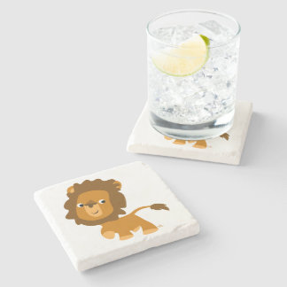 Cute Cartoon Content Lion Stone Coaster