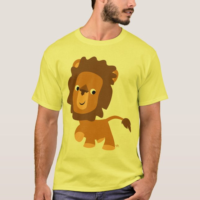 Cute Cartoon Content Lion T-shirt (Front)