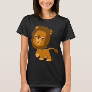 Cute Cartoon Content Lion Women T-shirt