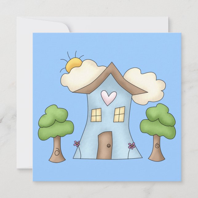 Cute Cartoon Country House Tree Scene (Front)