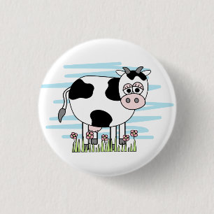 Cute Cartoon Cow  3 Cm Round Badge