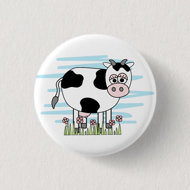 Cute Cartoon Cow  3 Cm Round Badge (Front)