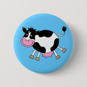 Cute cartoon cow 6 cm round badge