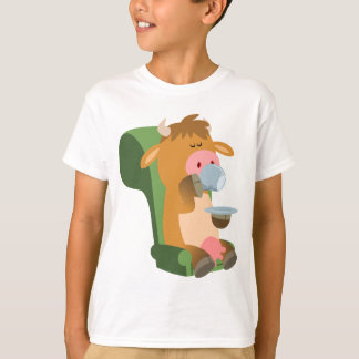 Cute Cartoon Cow and a Nice Cuppa Children T-Shirt
