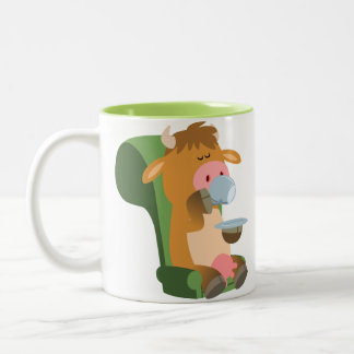 Cute Cartoon Cow and a Nice Cuppa Mug