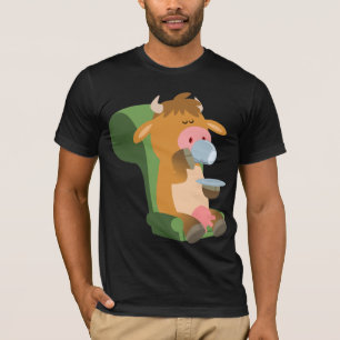 Cute Cartoon Cow and a Nice Cuppa T-Shirt