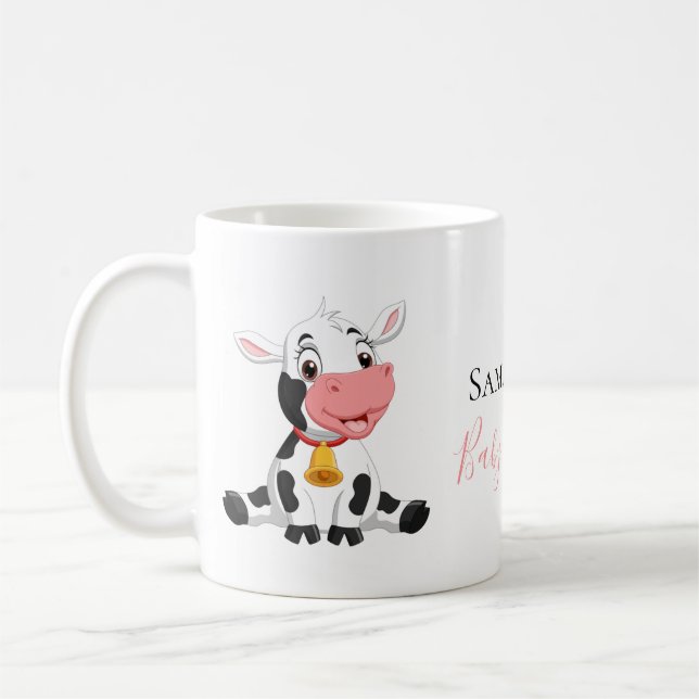 Cute Cartoon Cow baby shower coffee mug (Left)