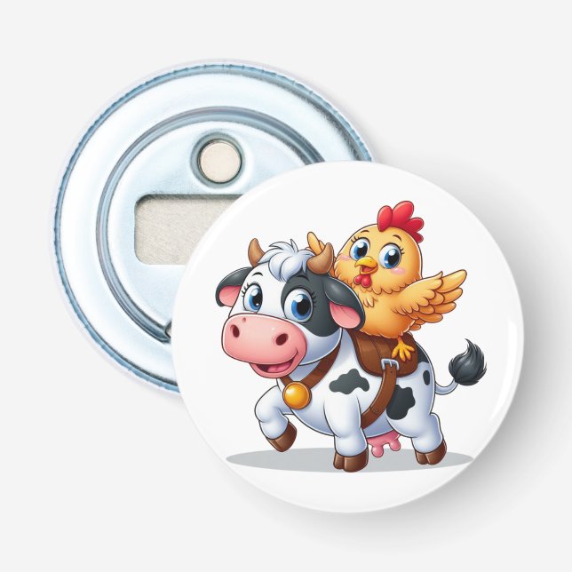 cute cartoon cow/chicken bottle opener (Front)