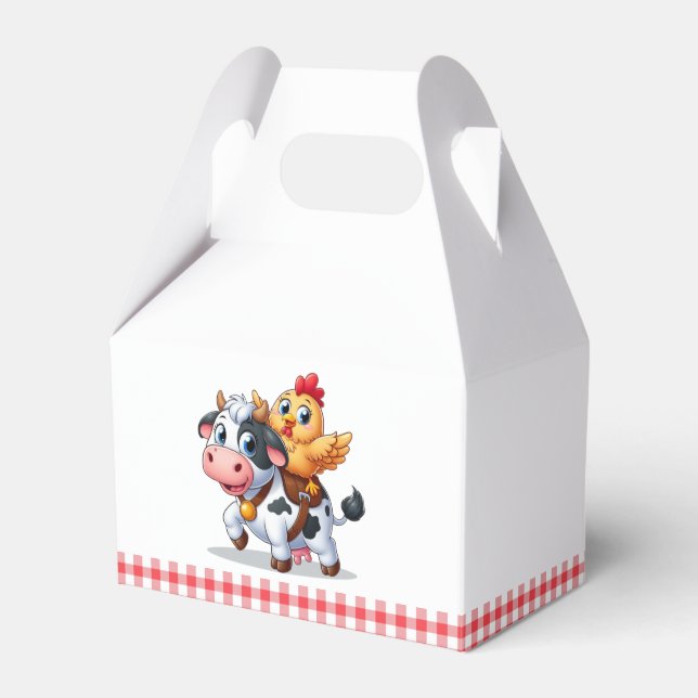 cute cartoon cow/chicken favour box (Front Side)