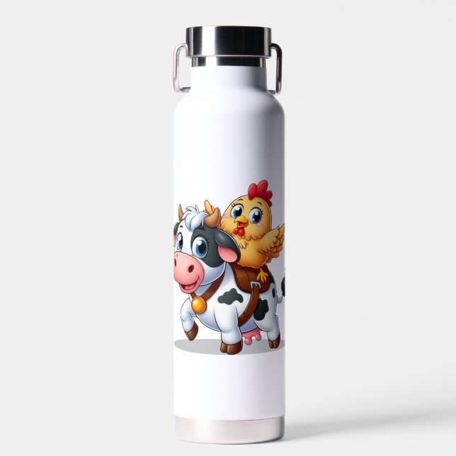 cute cartoon cow/chicken water bottle (Front)