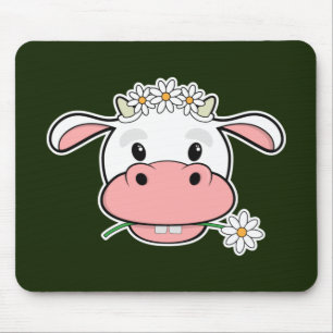 Cute Cartoon Cow Kawaii Farm Animal Mouse Pad