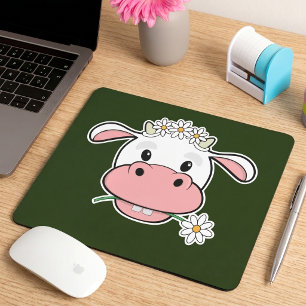 Cute Cartoon Cow Kawaii Farm Animal Mouse Pad
