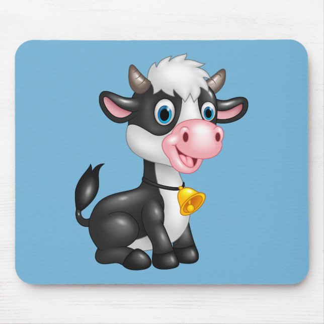 Cute Cartoon Cow Mouse Mat (Front)