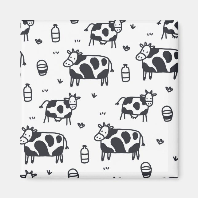 Cute Cartoon Cow Pattern Magnet (Front)