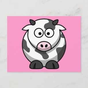 Cute Cartoon Cow Postcard