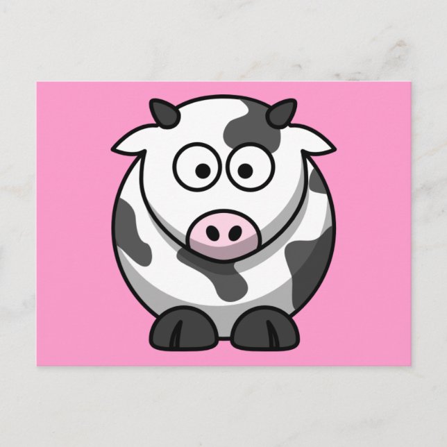 Cute Cartoon Cow Postcard (Front)