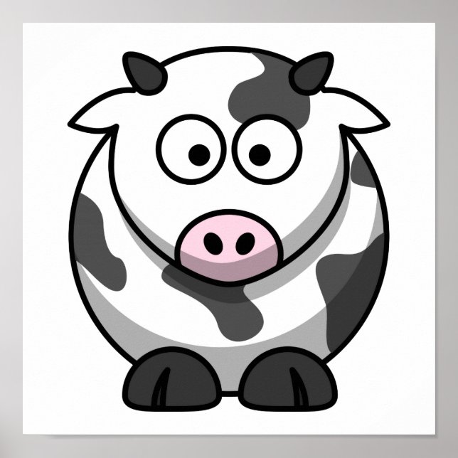 Cute Cartoon Cow Poster (Front)