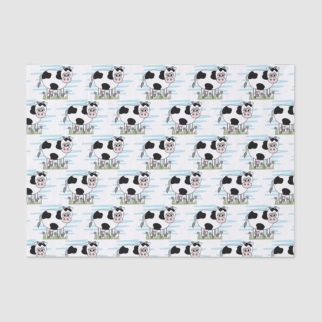 Cute Cartoon Cow Tissue Paper (Front)