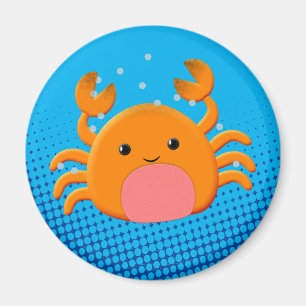 Cute Cartoon Crab Blue Ocean Magnet
