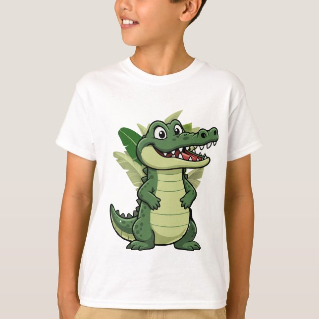 Cute Cartoon Crocodile T-Shirt (Front)