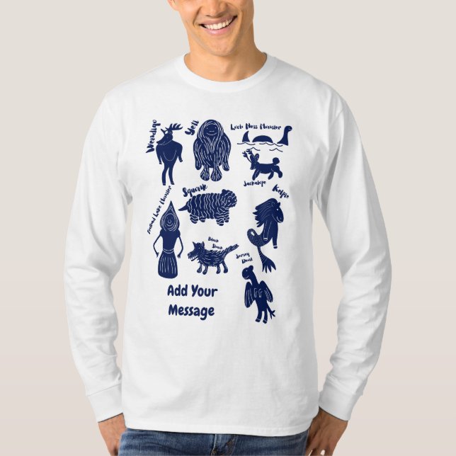 Cute Cartoon Cryptids Guide Custom Graphic T-Shirt (Front)
